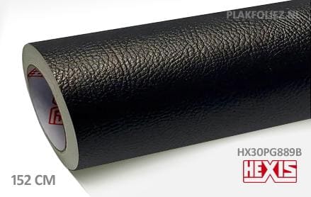 Hexis HX30PG889B Black Grain Leather Gloss plakfolie